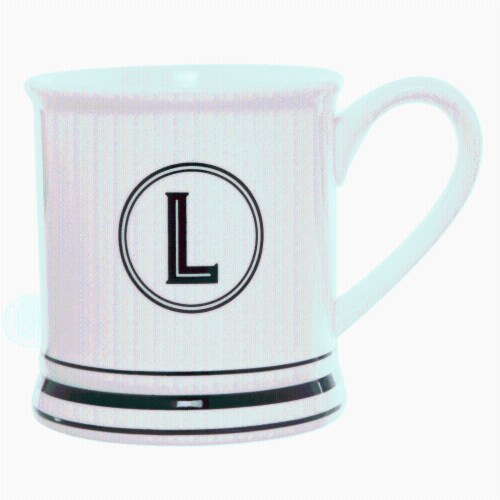 PMI Worldwide Barber Shop Monogrammed Mug - White/Black Perspective: back