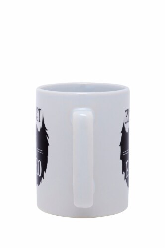 Pacific Market International Respect the Beard Square Handle Mug - Black/White Perspective: back