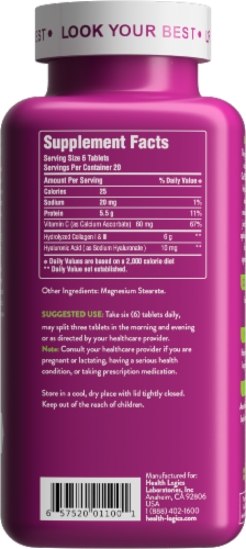 Health Logics Supreme Collagen Tablets Perspective: back