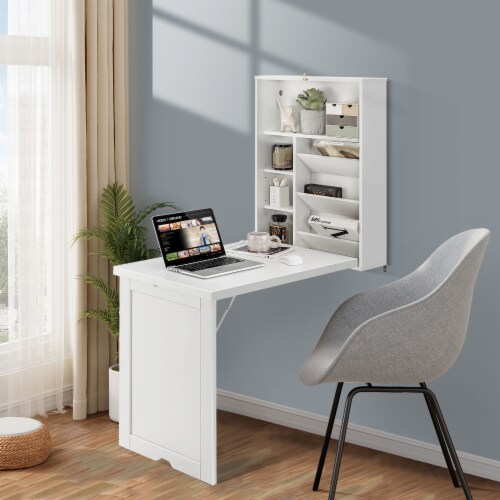 Slickblue Wall Mounted Fold Out Convertible Floating Desk Space Saver 1 Unit Fry s Food Stores
