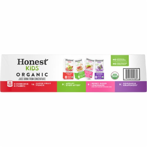Honest Kids Organic Variety Pack Juice Cartons Perspective: back