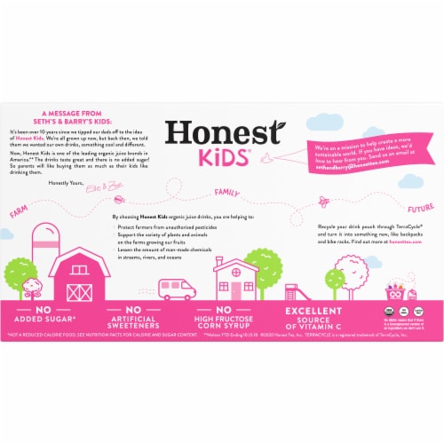Honest Kids Organic Berry Good Lemonade Pouches Perspective: back