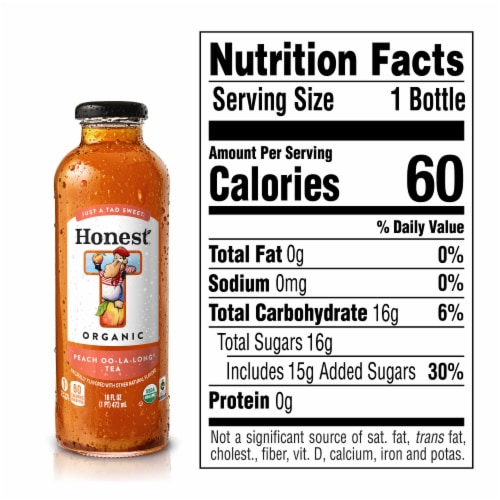 Honest Tea Organic Fair Trade Peach Oolalong Tea Perspective: back