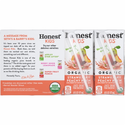 Honest Kids® Organic Strawberry Peachy Keen Juice Perspective: back