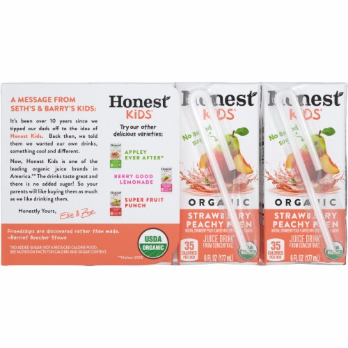 Honest Kids® Organic Strawberry Peachy Keen Juice Perspective: back
