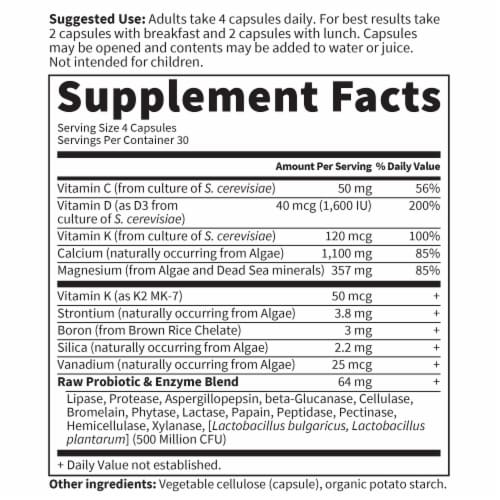 Garden Of Life® Vitamin Code® Raw Calcium™ Vegetarian Capsules Perspective: back