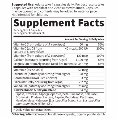 Garden Of Life® Vitamin Code® Raw Calcium™ Vegetarian Capsules Perspective: back