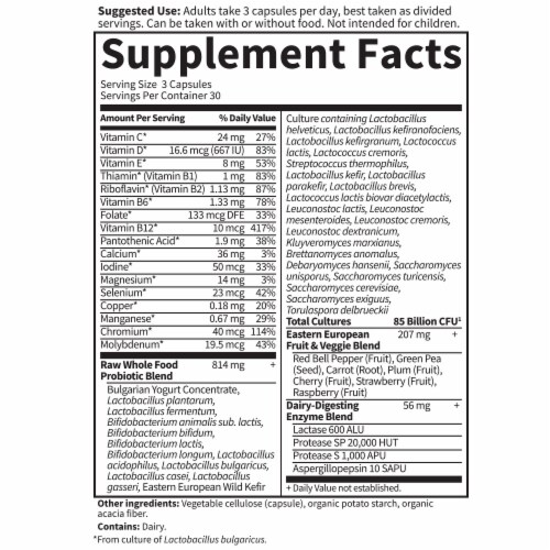 Garden of Life Raw Probiotics Men 50 & Wiser 85 Billion CFU Capsules Perspective: back