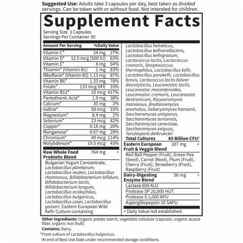 Garden of Life Raw Probiotics Women, Vaginal, Digestive & Immune Health, Enzymes, Capsules Perspective: back