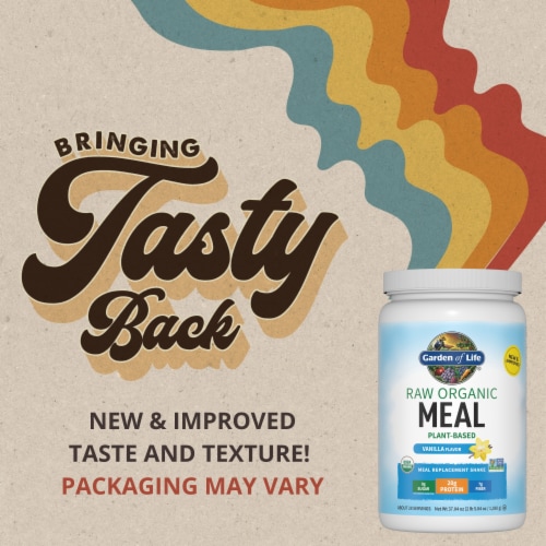 Garden of Life Raw Organic Meal Replacement All-in-One Shake 20g Vegan Protein Vanilla Powder Perspective: back