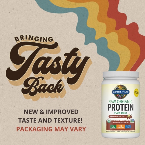Garden of Life Raw Organic Protein to Help Build Muscle 22g Plant Based Protein Vanilla Chai Powder Perspective: back
