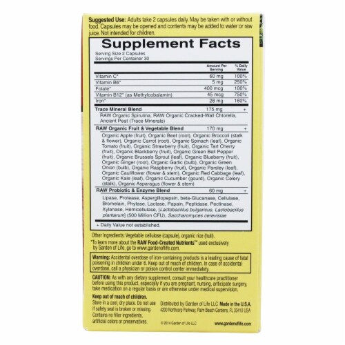 Garden of life vitamin code healthy blood vegan capsules 60 ct kroger