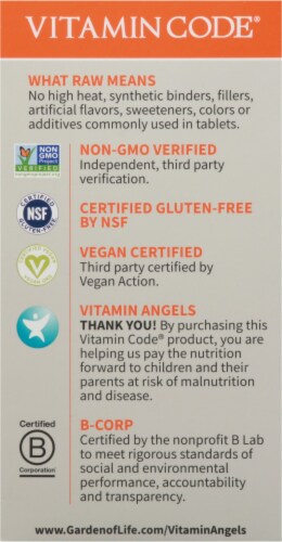 Garden of Life® Vitamin Code Raw Vitamin C Vegan Capsules Perspective: back