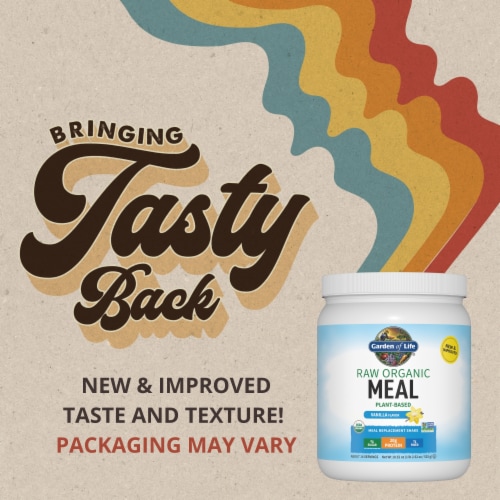 Garden of Life Raw Organic Meal Replacement All-in-One Shake 20g Vegan Protein Vanilla Powder Perspective: back