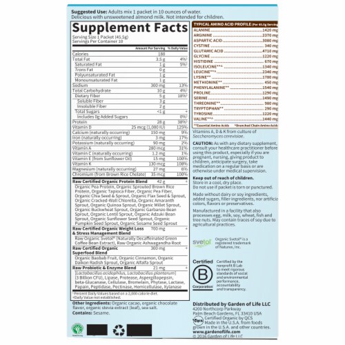 Garden of Life® Raw Fit® Organic Chocolate  Protein Powder Perspective: back