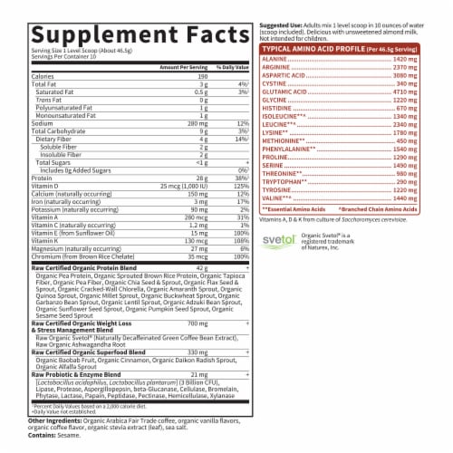Garden of Life® Raw Organic Fit Coffee Protein Powder Perspective: back