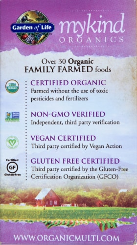 Garden of Life® myKind Organics Women's Once Daily Multivitamin Vegan Tablets Perspective: back