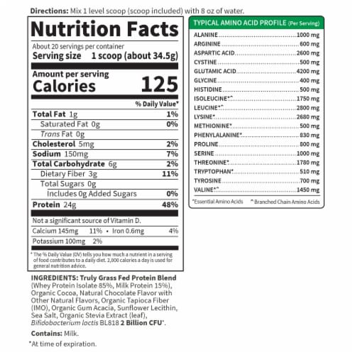 Garden Of Life® Sport Chocolate Chocolate Certified Grass Fed Whey Protein Powder Perspective: back