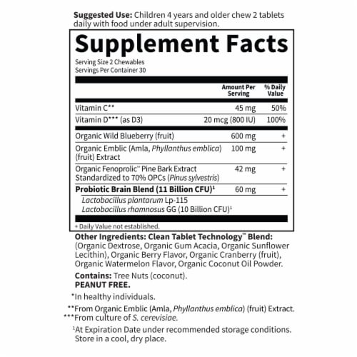 Garden of Life® Dr. Formulated Brain Health Attention & Focus for Kids Chewables Perspective: back