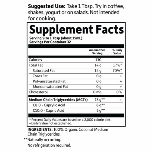Garden of Life® Dr. Formulated Organic Coconut MCT Oil Liquid Perspective: back