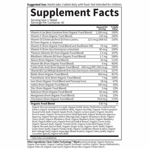 Garden of Life Organics Prenatal Multivitamin, Women's One a Day for Energy, Vegan Tablets Perspective: back