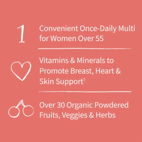 Garden of Life Organics Women 55+ Multivitamins for Energy, Focus & Beauty, Vegan Tablets Perspective: back