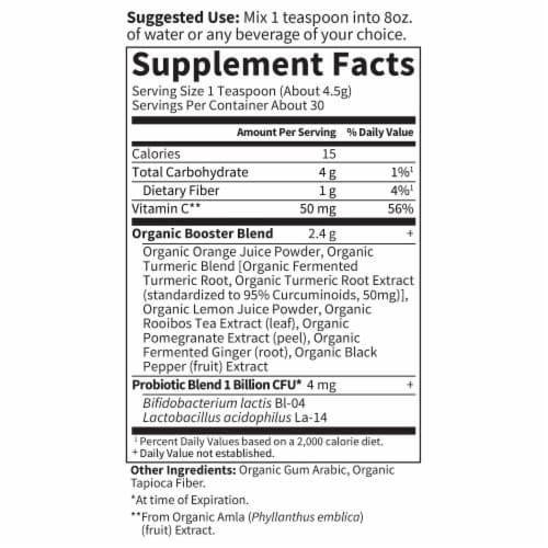 Garden of Life® Organics Turmeric Booster Powder Perspective: back