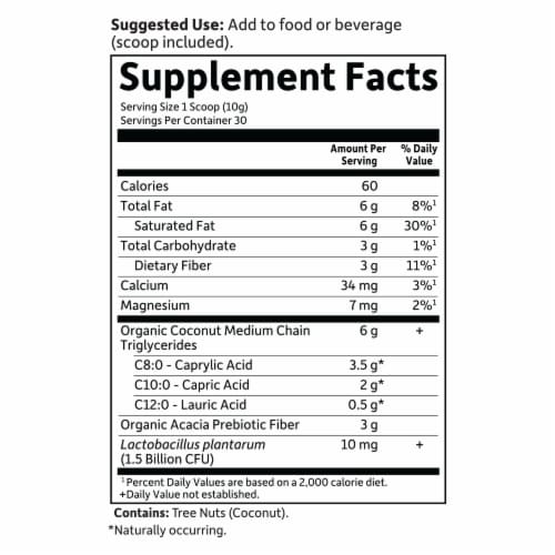 Garden of Life Dr Formulated Organic MCT Fast Fuel for Body & Brain 6g MCTs Unflavored Powder Perspective: back