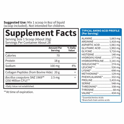 Garden of Life® Grass Fed Hair Skin Nails & Joints Collagen Peptides Unflavored Powder Perspective: back