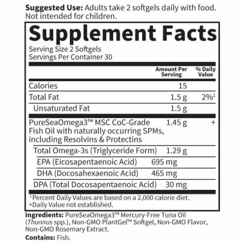 Garden of Life® Dr. Formulated Advanced Omega Brain & Heart Health Lemon Flavor Softgels Perspective: back