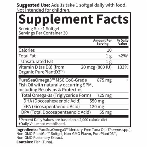 Garden of Life® Dr. Formulated Prenatal DHA plus DPA & D3 Strawberry Softgels Perspective: back