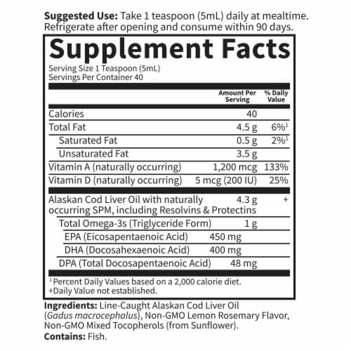 Garden of Life® Dr. Formulated Lemon Flavored Alaskan Cod Liver Oil Perspective: back