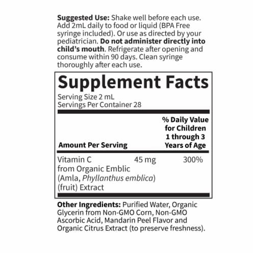 Garden of Life® Organic Baby Vitamin C Liquid 45mg Perspective: back