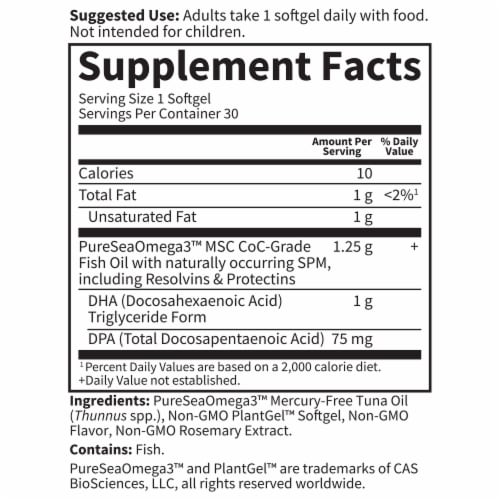 Garden of Life® Dr. Formulated Advanced DHA Triglyceride Form Citrus Softgels 1000mg Perspective: back