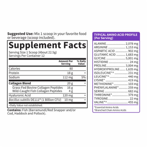 Garden of Life® Wild Caught & Grass Fed Collagen With Hyaluronic Acid Unflavored Powder Perspective: back