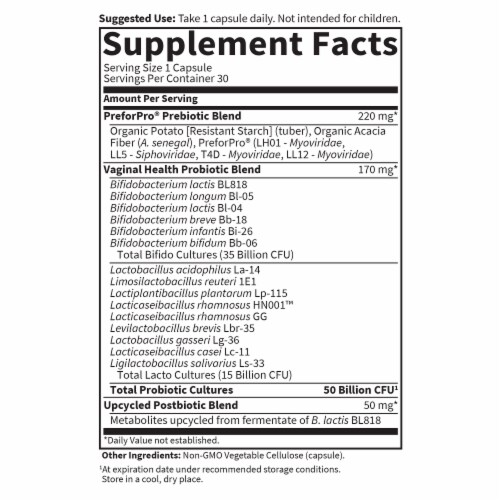 Garden of Life® Dr. Formulated Probiotics Women's pH Pre + Post + Postbiotic 50B Capsules Perspective: back