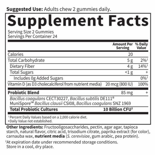 Garden of Life Dr. Formulated Probiotics, Prebiotics, Vitamin D3, Orange Dream Gummies Perspective: back