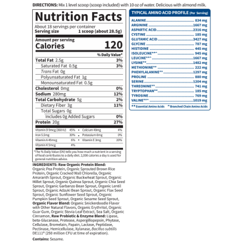 Garden of Life® Organic Snickerdoodle Cookie Protein Shake Perspective: back