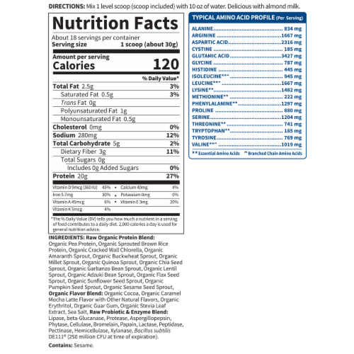 Garden of Life® Organic Caramel Mocha Latte Protein Shake Perspective: back