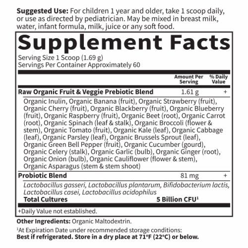 Garden of Life® Kids Raw Probiotics Banana Powder Supplement Perspective: back