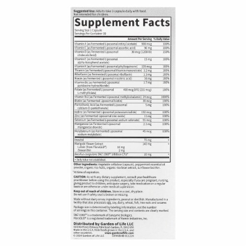 Garden of Life® Dr. Formulated Multi+ Heart Health Capsules Perspective: back