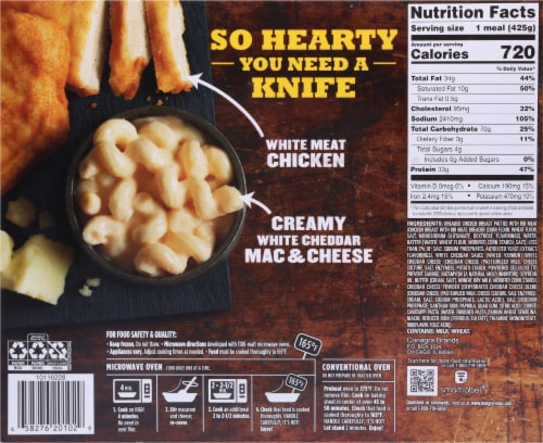 Hungry-Man® Double Boneless Fried Chicken Bowls With White Cheddar Mac & Cheese Frozen Meal Perspective: back