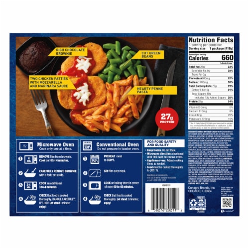 Hungry-Man Chicken Parmesan Frozen Meal Perspective: back