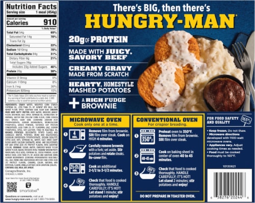 Hungry-Man® Chicken Fried Steak Frozen Meal Perspective: back