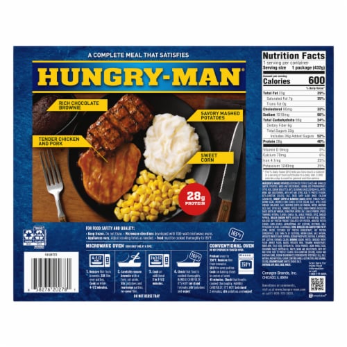 Hungry-Man Smokin' Backyard Barbeque Frozen Meal Perspective: back