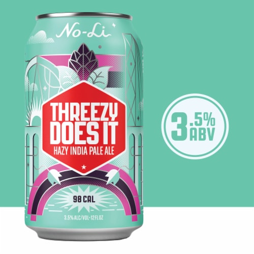 No-Li Threezy Does It Hazy IPA Craft Beer Perspective: back