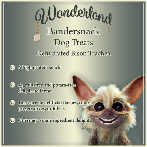 Wonderland's Bandersnack Dehydrated Bison Trachea for Dogs 1 Count Perspective: back