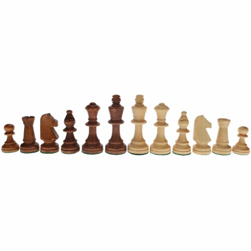 WE Games Wooden Traditional French Staunton Chessmen 3.75 inch king Perspective: back