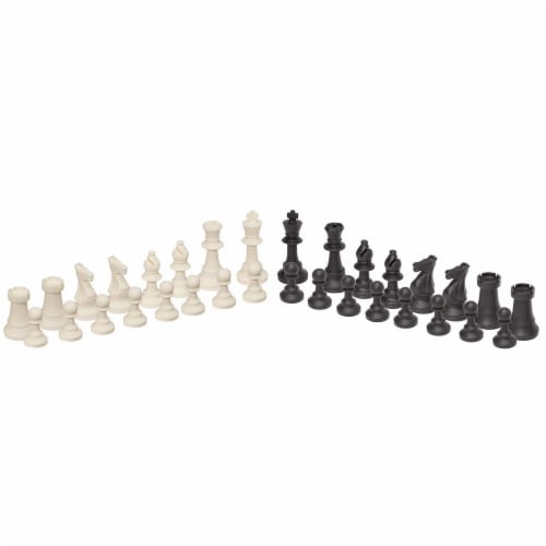 WE Games Silicone Staunton Tournament Chessmen, Black & Cream, 3.75 in. King Perspective: back