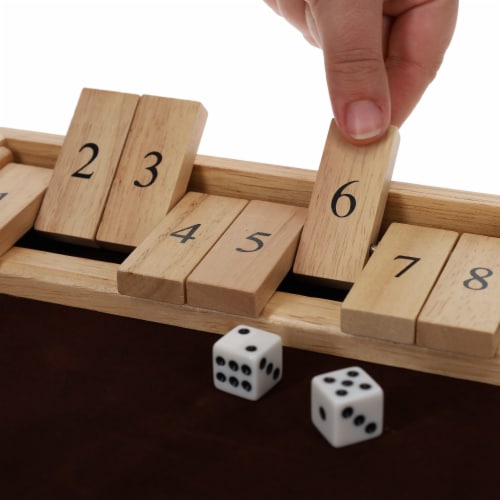 WE Games Dice Board Game, 12 Number Flip Tiles with Natural Wooden Box, Large, 1 unit Ralphs